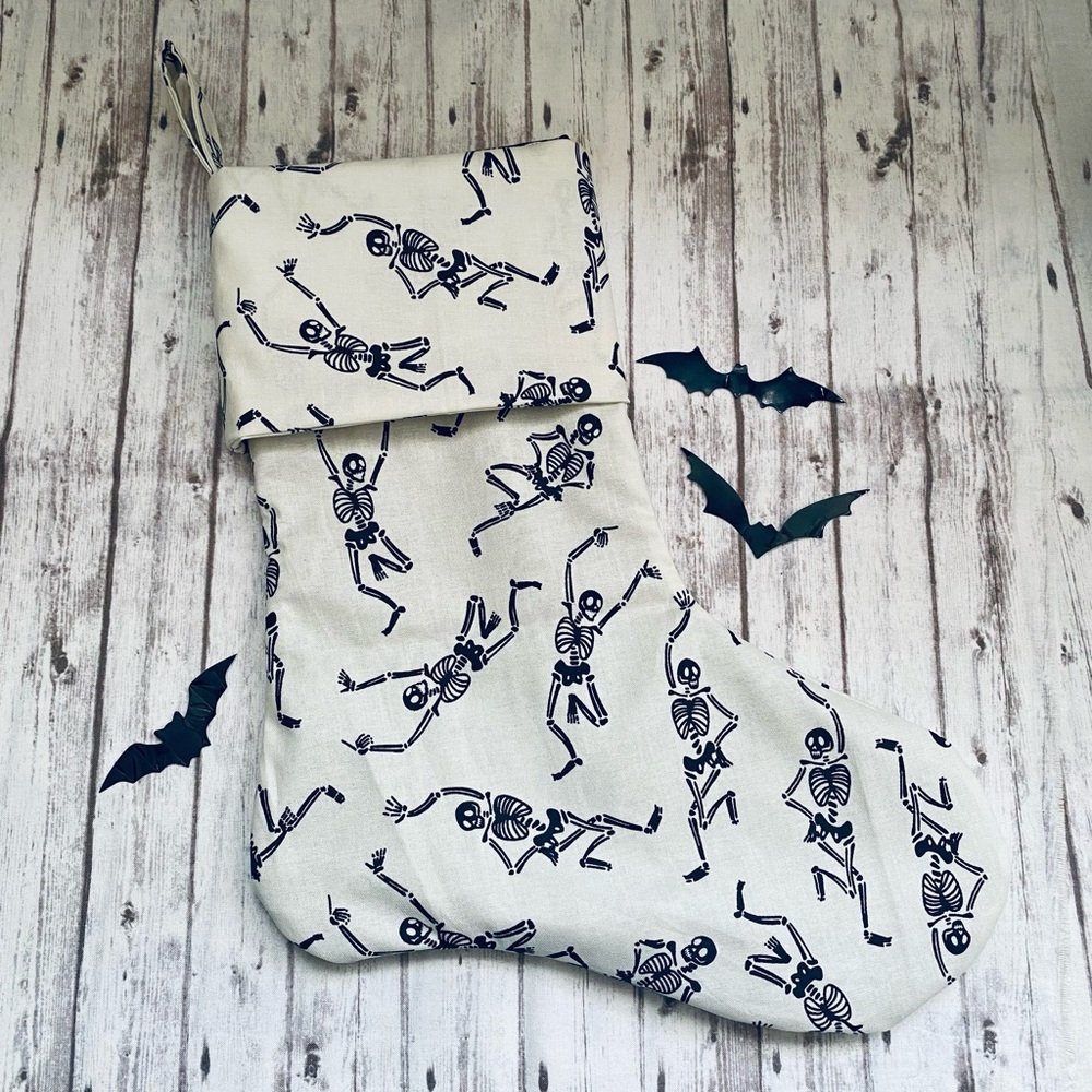 Gothic Dancing Nightmare Skeleton Skulls Christmas Stocking